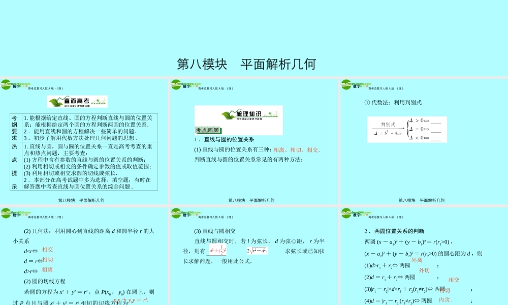 4直线 圆的位置关系课件 新人教A版 课件