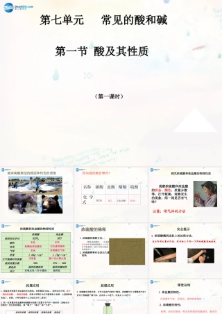 九年级化学下册 71 酸及其性质课件 (新版)鲁教版 课件