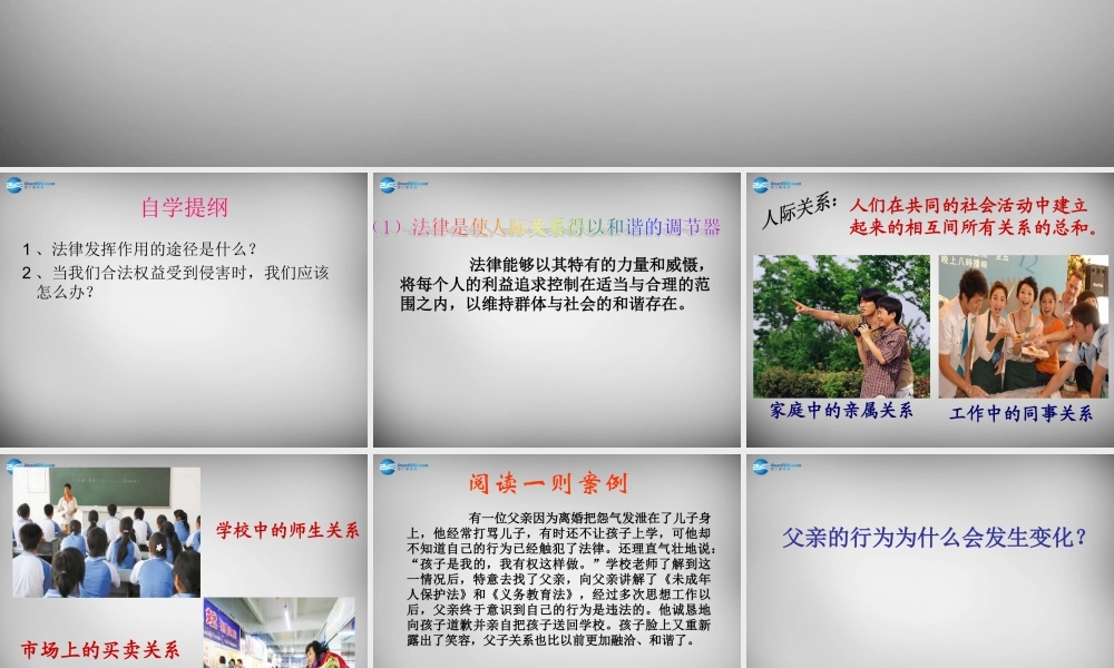 七年级政治下册 第3单元 第9课 法律与生活课件 北师大版 课件