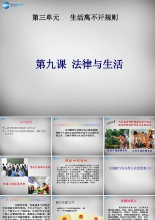 七年级政治下册 第3单元 第9课 法律与生活课件 北师大版 课件