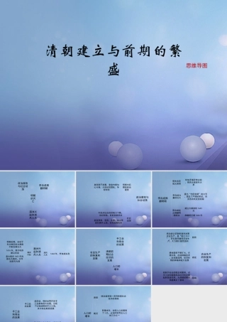 (秋季版)七年级历史下册 第三单元 第18课(清朝建立与前期的繁盛)(思维导图)素材 华东师大版 素材