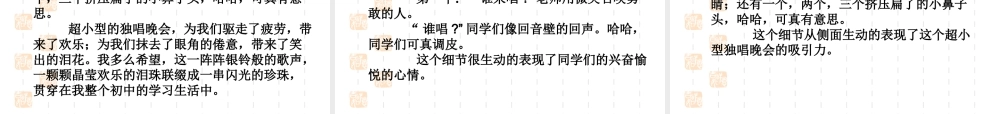 2009年中考语文作文指导课件细节描写  江洲中学 文继明 2009年中考语文作文指导课件