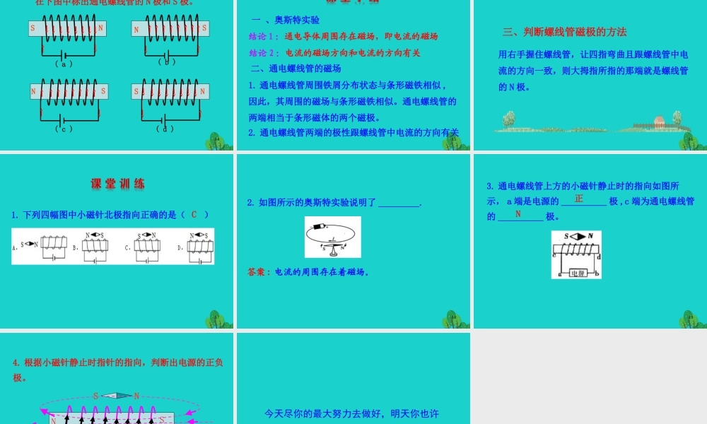 172 电流的磁场课件 九年级物理全册 17.2 电流的磁场课件+素材 (新版)沪科版