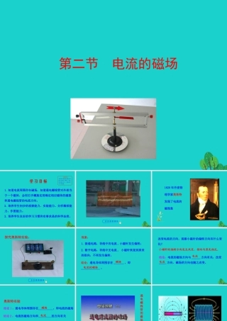 172 电流的磁场课件 九年级物理全册 17.2 电流的磁场课件+素材 (新版)沪科版