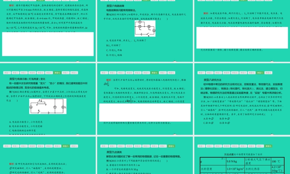 中考物理 题型一 选择题课件