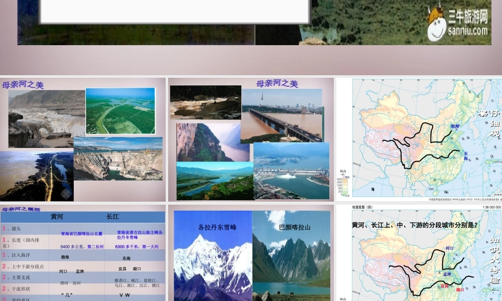 七年级历史与社会下册 第五单元 第2课 第3框(母亲河—长江黄河)课件 人教版 课件