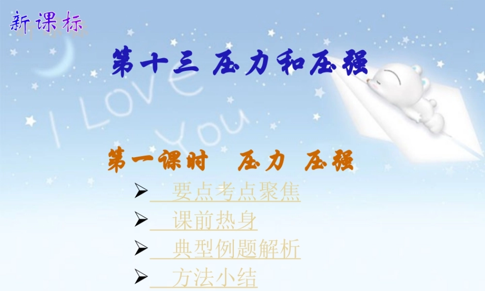 中考物理复习课件压力和压强 课件