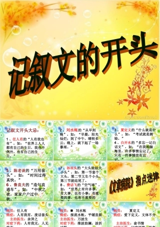 中考语文作文辅导 写好记叙文开头结尾课件 人教新课标版 课件