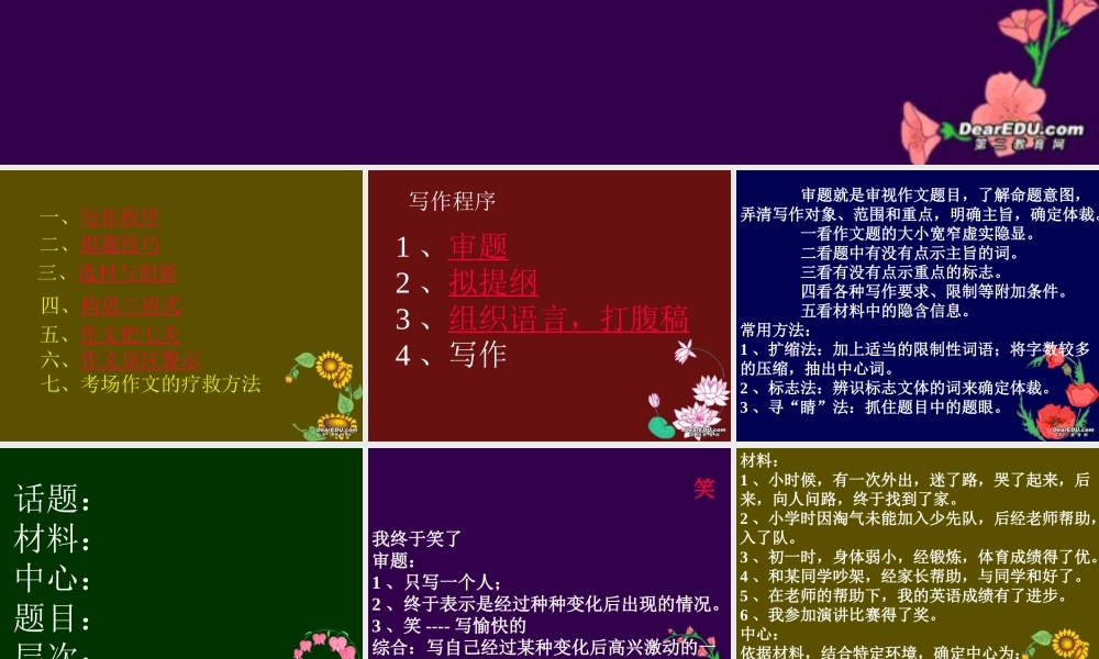 中考语文轻松作文辅导讲座课件