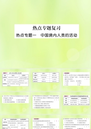 七年级历史上册 热点专题1 中国境内人类的活动课件 新人教版 课件