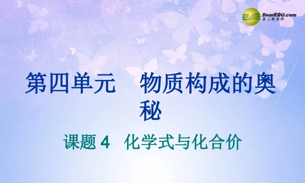 九年级化学上册 44 化学式与化合价课件 新人教版 课件