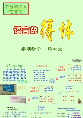 中考语文复习课件语文表达得体 课件