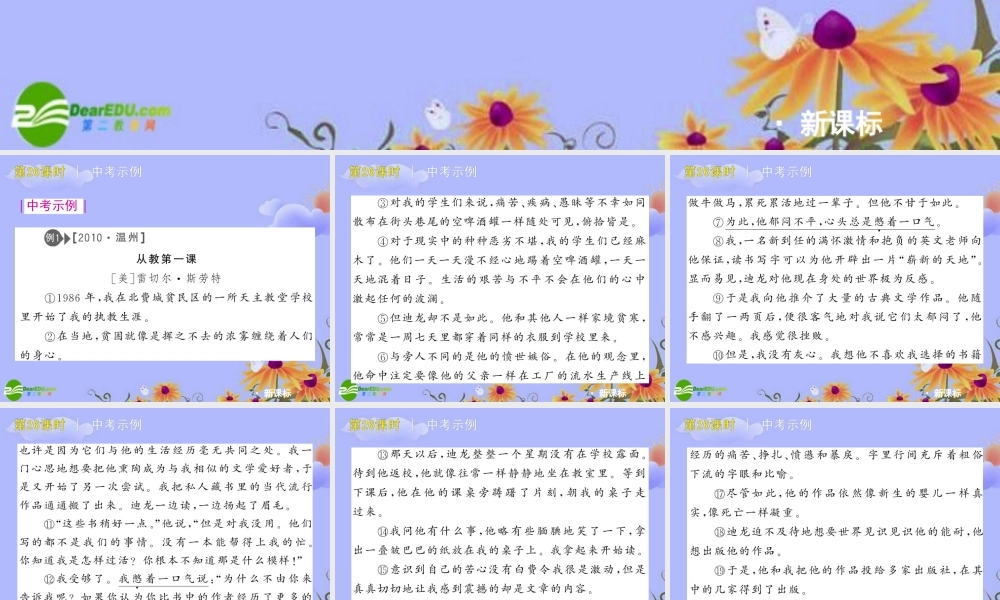 中考语文复习方案 (小说阅读—梳理小说情节，理解小说主题)课件 人教新课标版 课件