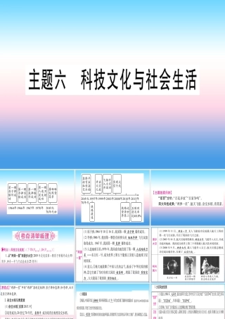 (甘肃专用)中考历史总复习 第一篇 考点系统复习 板块三 中国现代史 主题六 科技文化与社会生活(精讲)课件