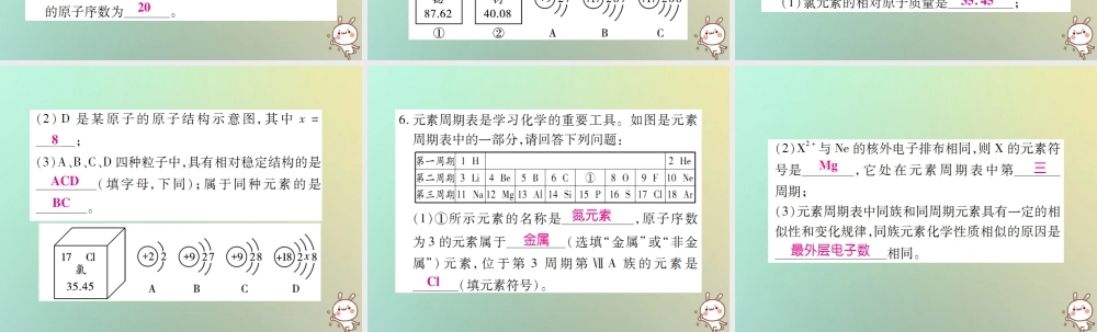 九年级化学上册 小专题4 元素周期表课件 (新版)新人教版 课件