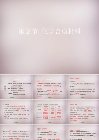 九年级化学下册 第13章 第2节(化学合成材料)复习课件 (新版)北京课改版 课件