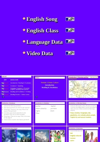 Module 5 Ethnic Culture共5课时[TY]ppt 新课标外研英语选修七全部课件二