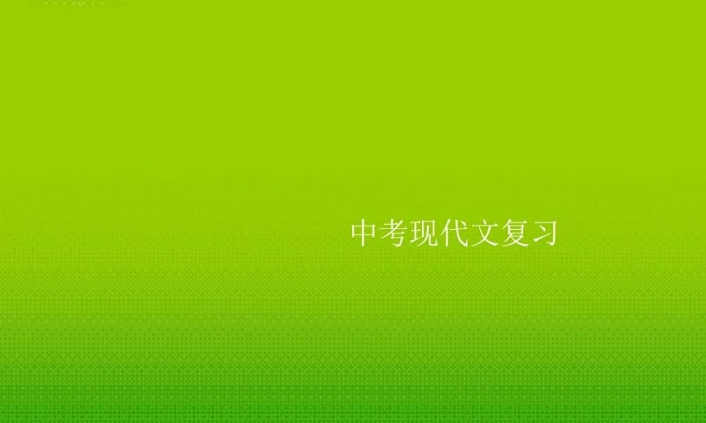 中考语文 现代文一轮基础复习课件