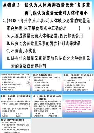 九年级化学下册 第十二单元 化学与生活易错强化训练习题课件 新人教版 课件