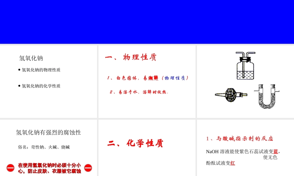 九年级化学下册氢氧化钠的性质 课件新人教版 课件