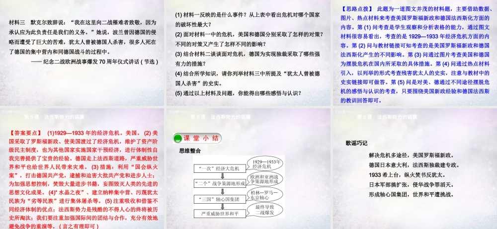 九年九年级历史下册 第5课 法西斯势力的猖獗课件 新人教版 课件