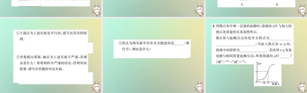 九年级化学下册 第十单元 酸和碱 实验专题(二)碱的化学性质习题课件 (新版)新人教版 课件