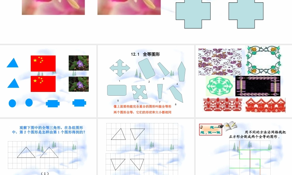 11.1 图形的全等 七年级第十一章 图形的全等全套课件 苏科版