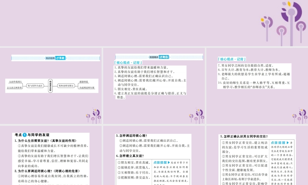 中考道德与法治总复习 七下 第六单元 相逢是首歌课件
