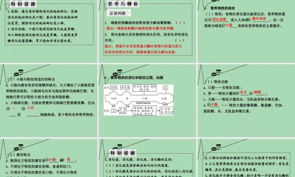 中考生物 第一部分 教材知识梳理 第4单元 第9章 人的食物来自环境复习课件 苏教版 课件