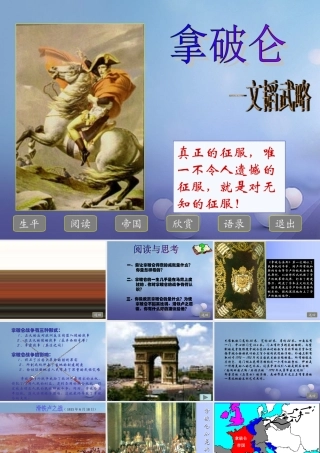 九年级历史上册 第13课 法国大革命和拿破仑帝国 拿破仑素材 新人教版 素材