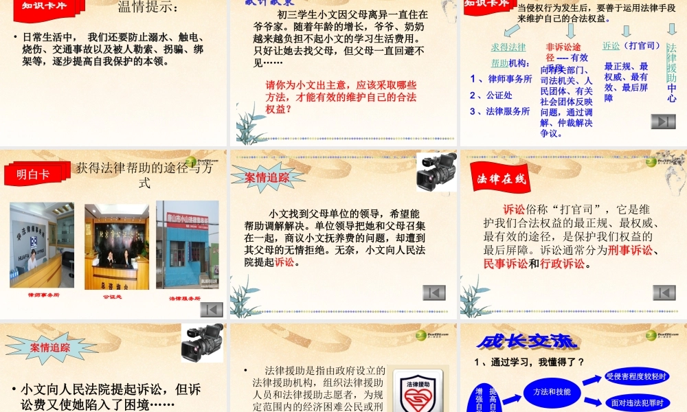 七年级政治下册 第七单元第16课未成年人的自我保护课件 鲁教版 课件