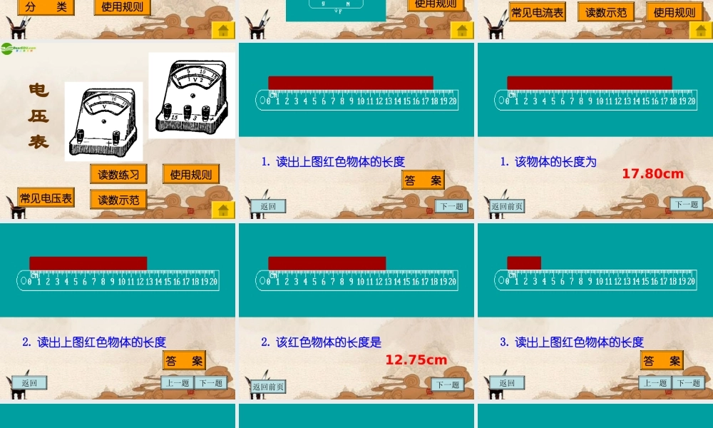 中考物理 测量仪器使用复习课件