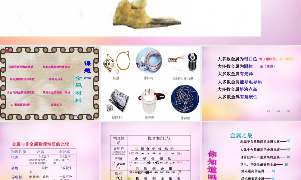 九年级化学下册 第八单元 课题1 金属材料课件 新人教版 课件