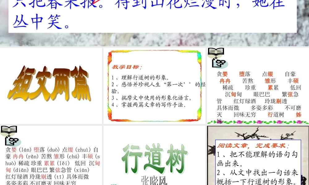 (短文两篇)课件 七年级语文上册第一单元(口语交际综合性学习这就是我)课件4套人教版