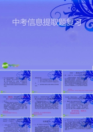 中考语文 信息提取题复习课件