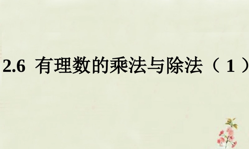 七年级数学上册 2.6 有理数的乘法与除法课件1 (新版)苏科版 课件