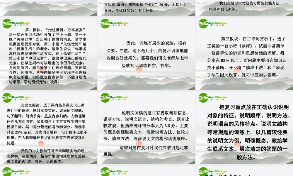 中考语文研讨会命题思路 课件