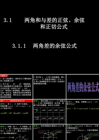 0619高一数学(311两角差的余弦公式) 高一数学全套课件 必修四