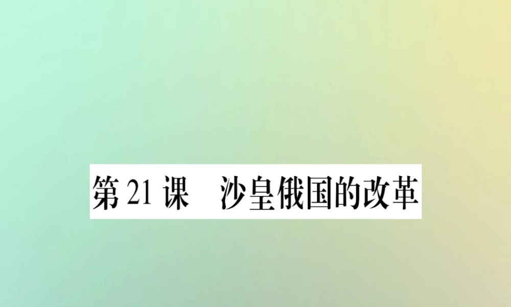 九年级历史上册 第6单元 资本主义制度的扩张 第21课 沙皇俄国的改革课件 中华书局版 课件