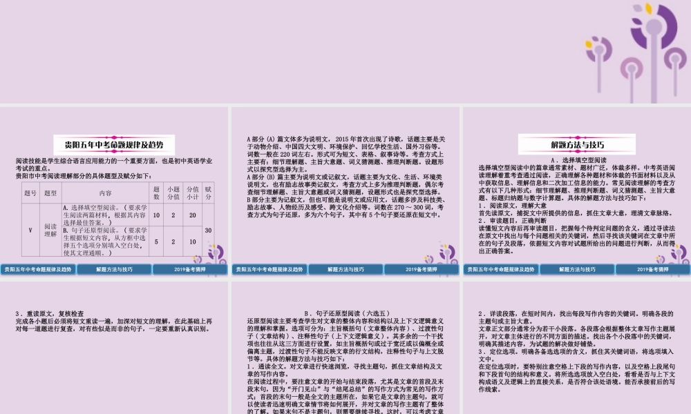 (贵阳专版)中考英语复习 第3部分 中考题型攻略篇 题型5 阅读理解(精讲)课件