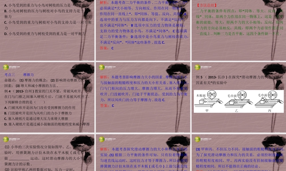 中考物理二轮复习 第10讲 运动和力课件