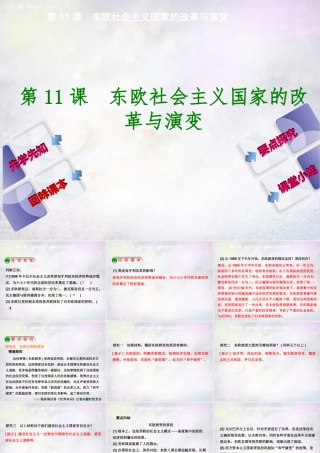 九年九年级历史下册 第11课 东欧社会主义国家的改革与演变课件 新人教版 课件