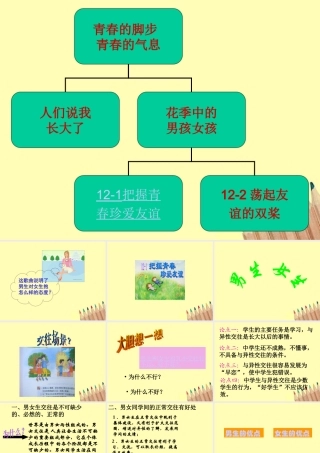 七年级政治下册 12-1把握青春 珍爱友谊课件 鲁教版 课件