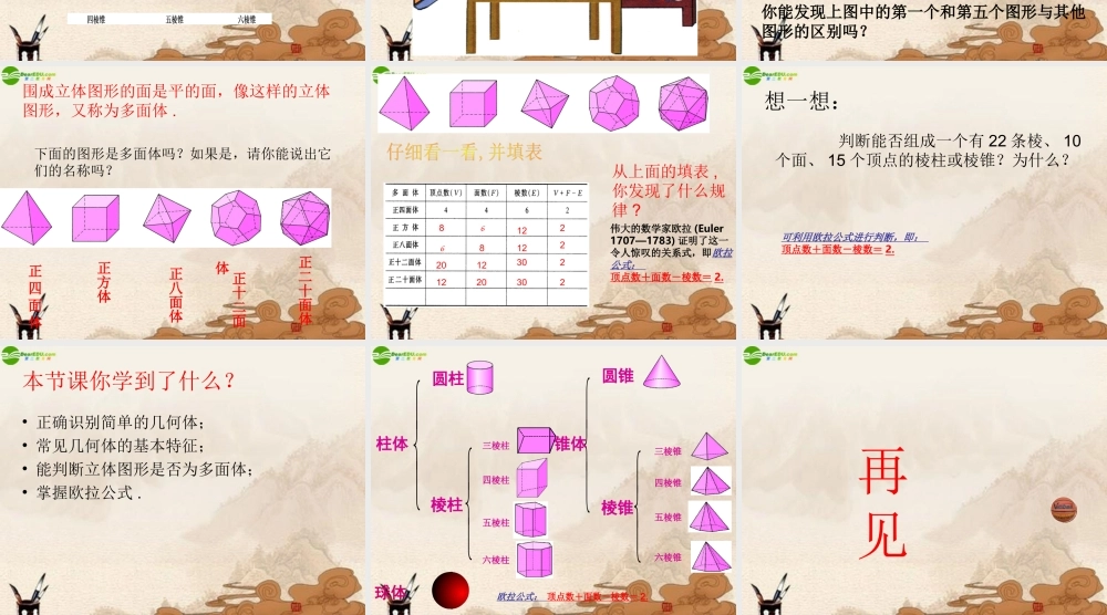 七年级数学上册 4.1生活中的立体图形课件 华师大版 课件