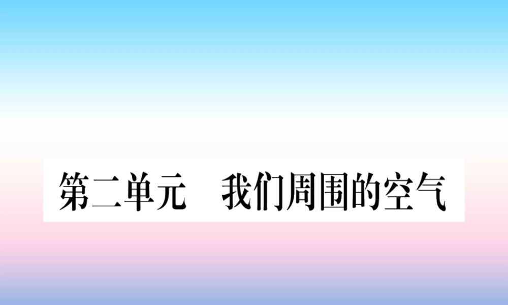 (甘肃专用)中考化学 第2单元 我们周围的空气(提分精练)课件