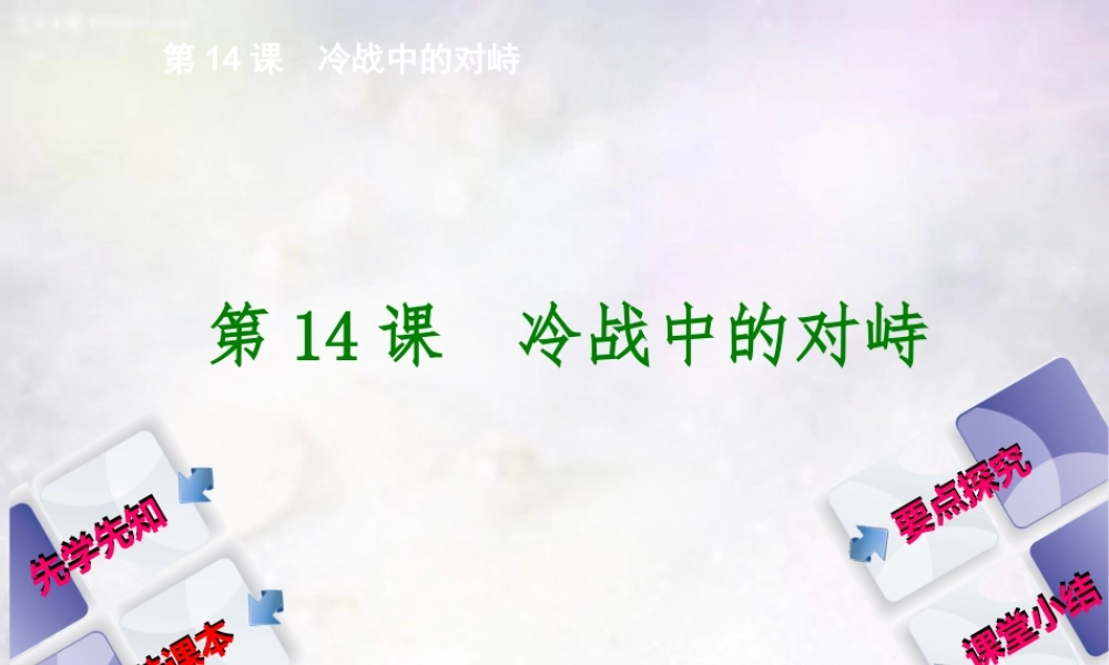 九年级历史下册 第14课 冷战中的对峙课件 新人教版 课件