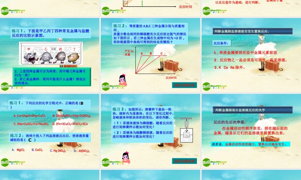 九年级化学下册 金属活动顺序及其应用)课件 人教新课标版 课件