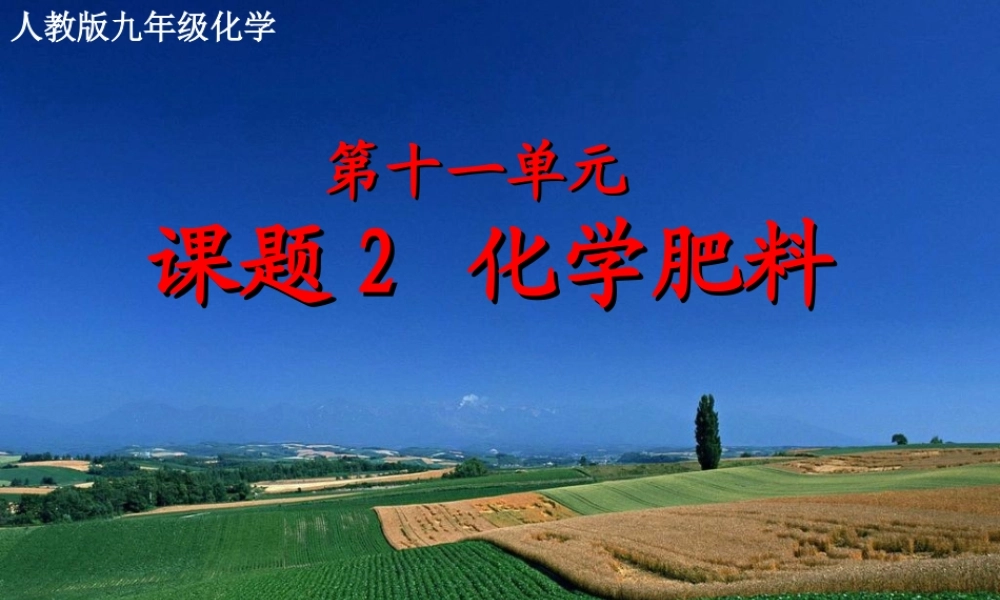 九年级化学说课 第十一单元 课题2 化学肥料 课件
