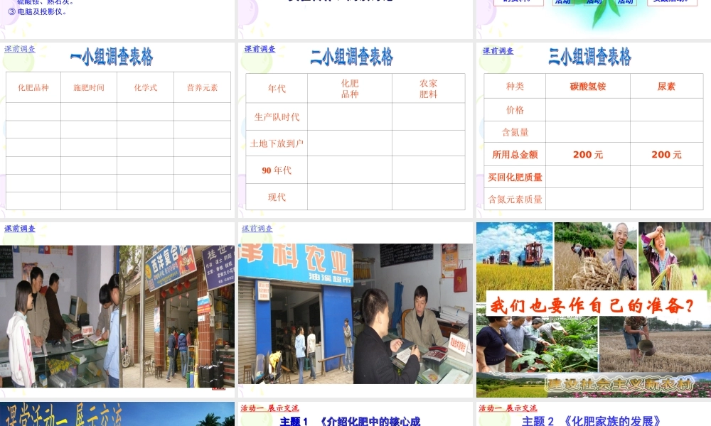 九年级化学说课 第十一单元 课题2 化学肥料 课件