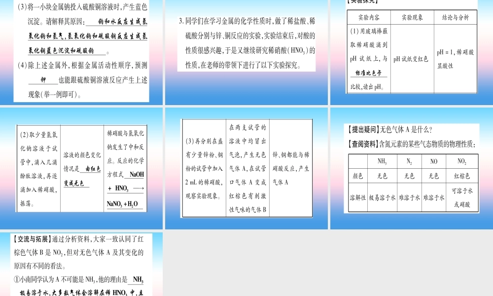 (甘肃专用)中考化学 重难点专题(三)实验探究题(提分精练)课件
